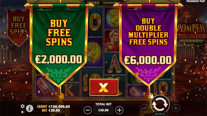 Pompeii Megareels Megaways slot bonus buy