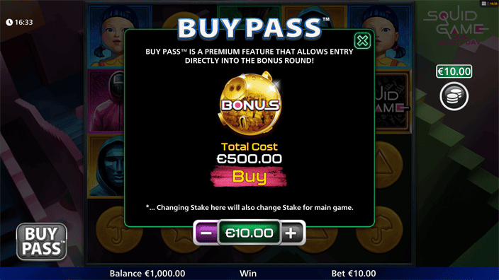 Squid Game One Lucky Day slot bonus buy