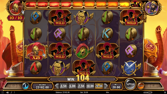 Undefeated Xerxes slot feature hero symbol