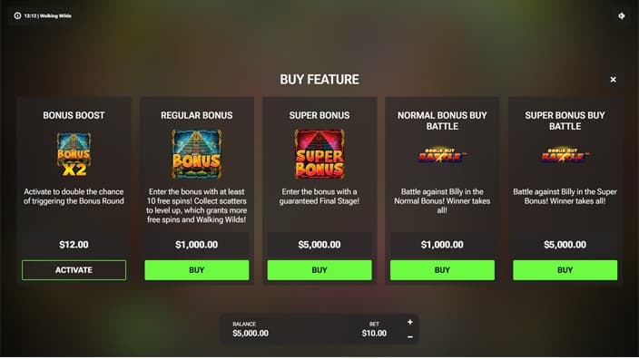 Walking Wilds slot bonus buy