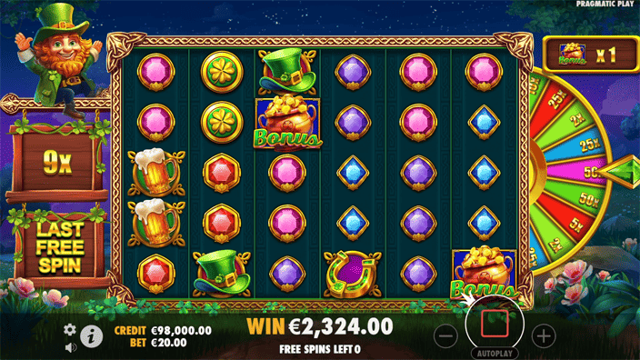 Wheel OGold slot feature multiplier