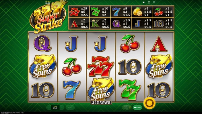 777 Super Strike slot free spins