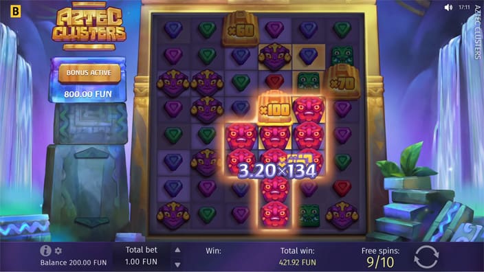 Aztec Clusters slot feature wild multiplier