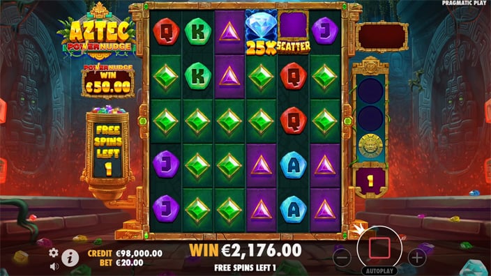 Aztec Powernudge slot feature multiplier