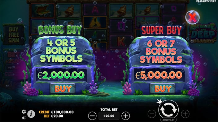 Beware the Deep Megaways slot bonus buy