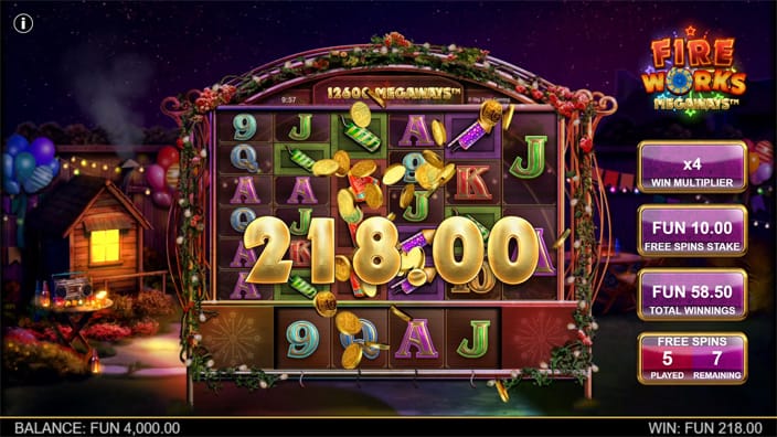 Fireworks Megaways slot big win