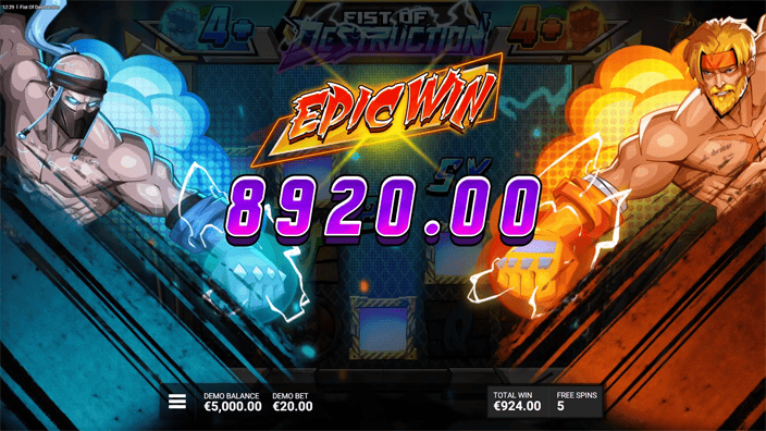 Fist of Destruction slot big win