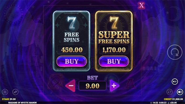 Madame of Mystic Manor slot bonus buy