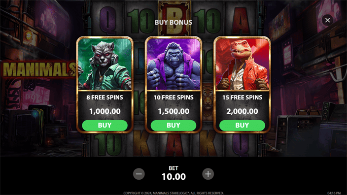 Manimals slot bonus buy