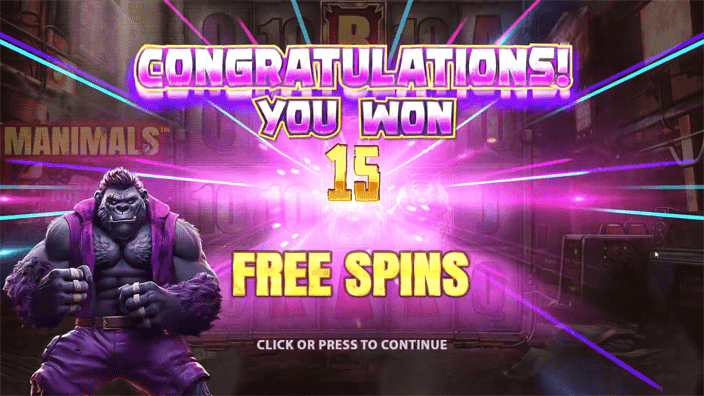 Manimals slot free spins