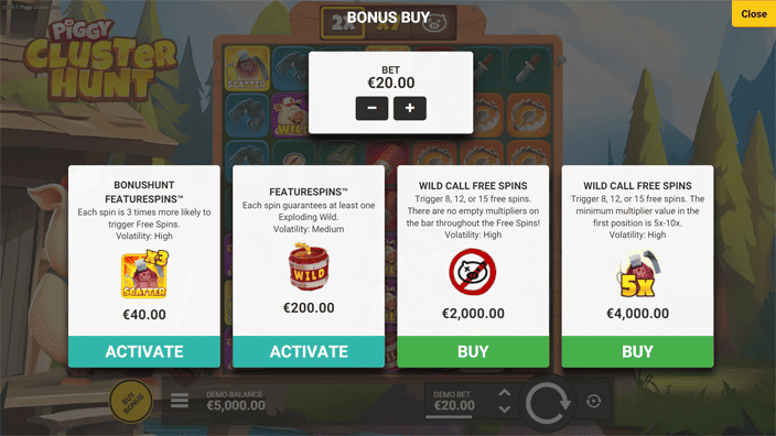 Piggy Cluster Hunt slot bonus buy