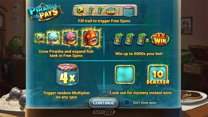 Piranha Pays slot features