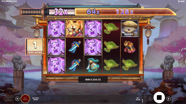 Samurai Dogs slot feature global multiplier