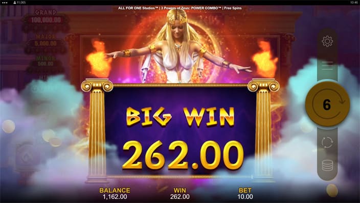 3 Powers of Zeus Power Combo slot big win