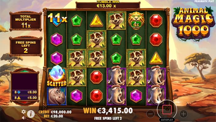 Animal Magic 1000 slot feature multiplier