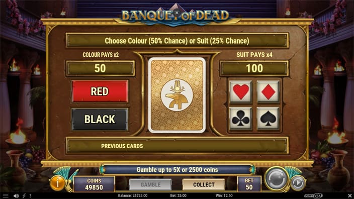 Banquet of Dead slot feature gamble