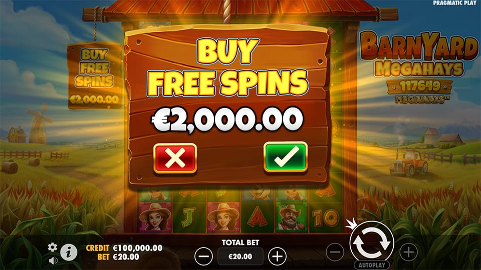 Barnyard Megahays Megaways slot bonus buy