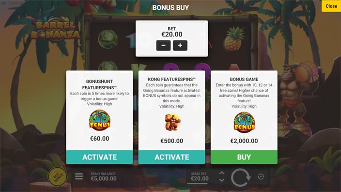 Barrel Bonanza slot bonus buy