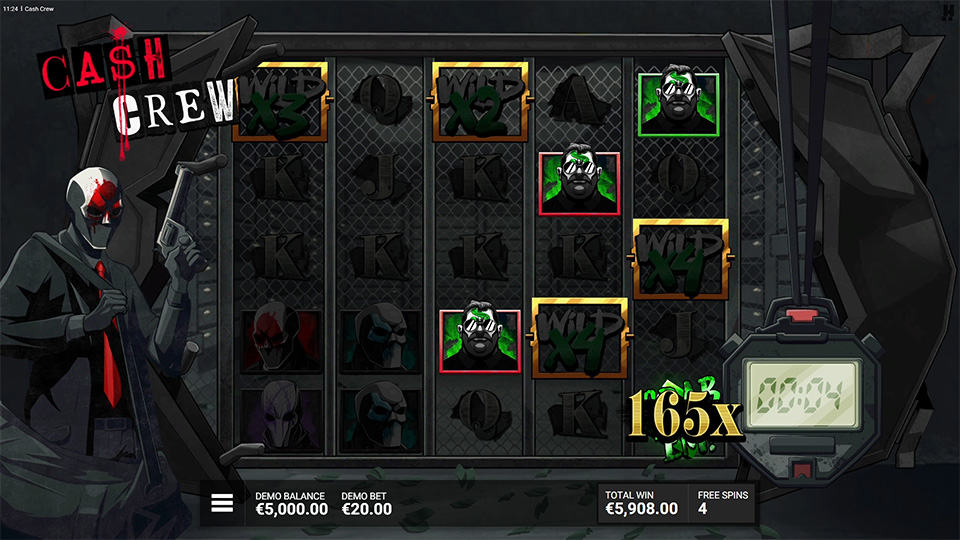 Cash Crew slot feature grab em