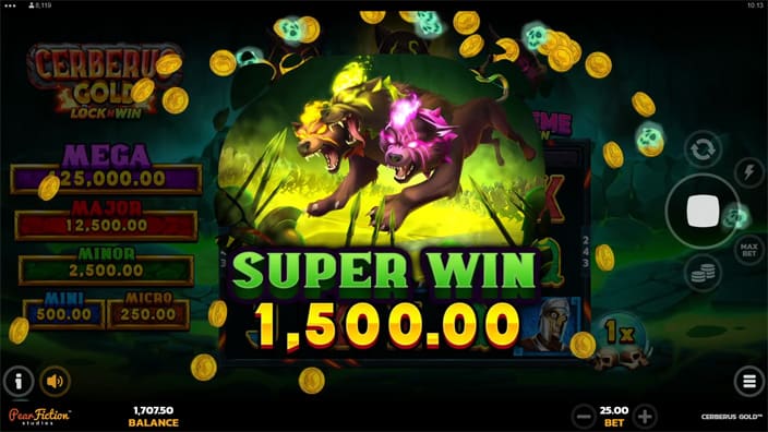 Cerberus Gold slot big win