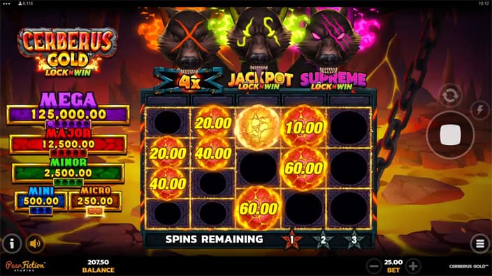 Cerberus Gold slot feature fire ball