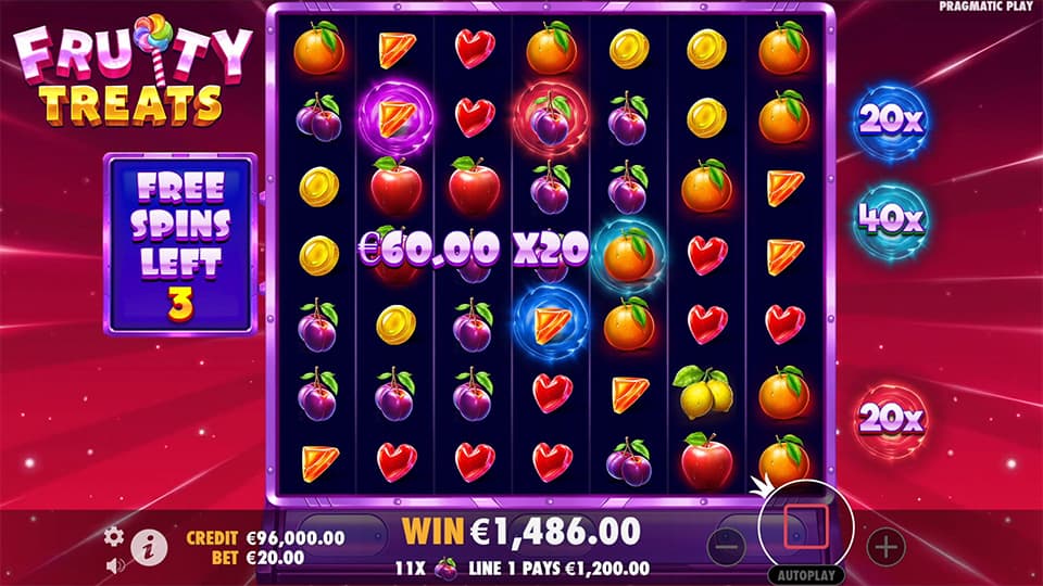 Fruity Treats slot feature multiplier spots feature