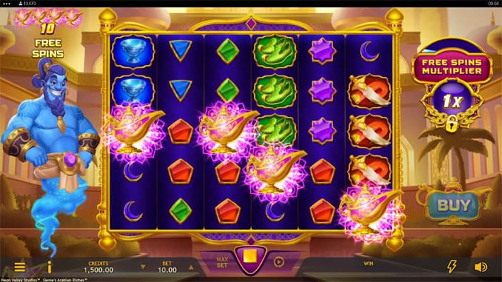 Genies Arabian Riches slot free spins