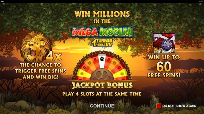 Mega Moolah 4Tune Reels slot features