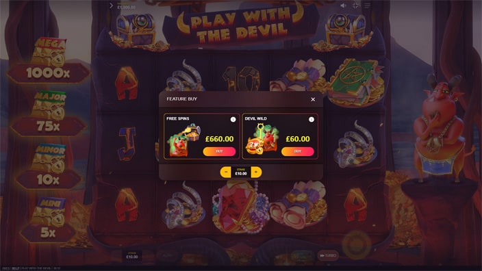 Play with the Devil slot bonus buy