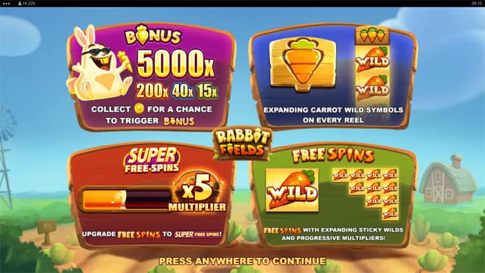 Rabbit Fields slot features