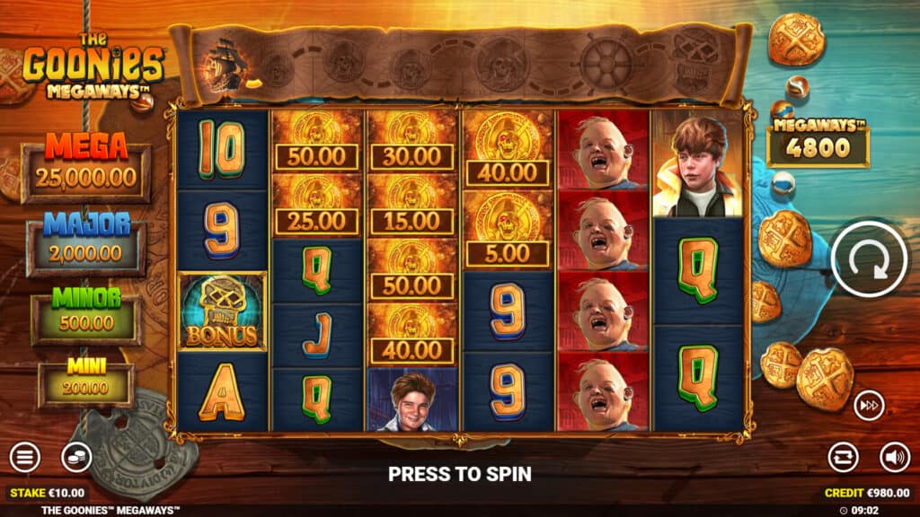 The Goonies Megaways slot feature money symbol