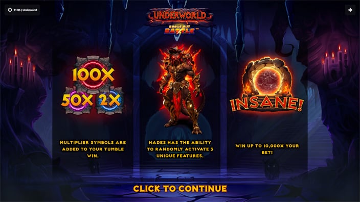 Underworld slot features