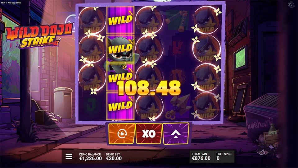 Wild Dojo Strike slot feature expanding wild