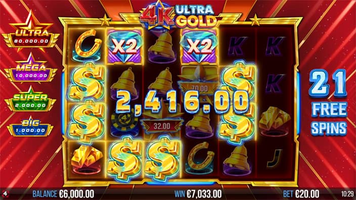 4K Ultra Gold slot feature wild multiplier