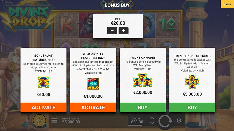 Divine Drop slot bonus buy