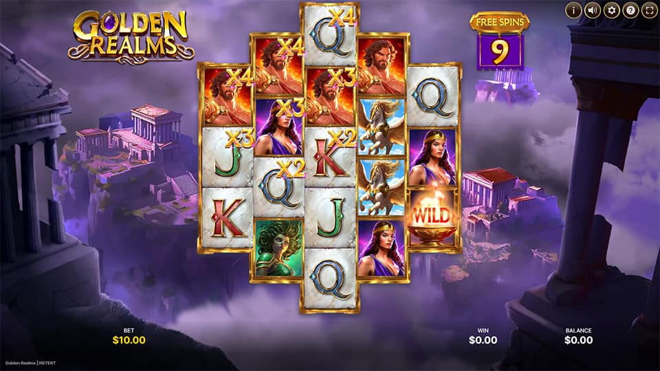 Golden Realms slot feature mulltiplier