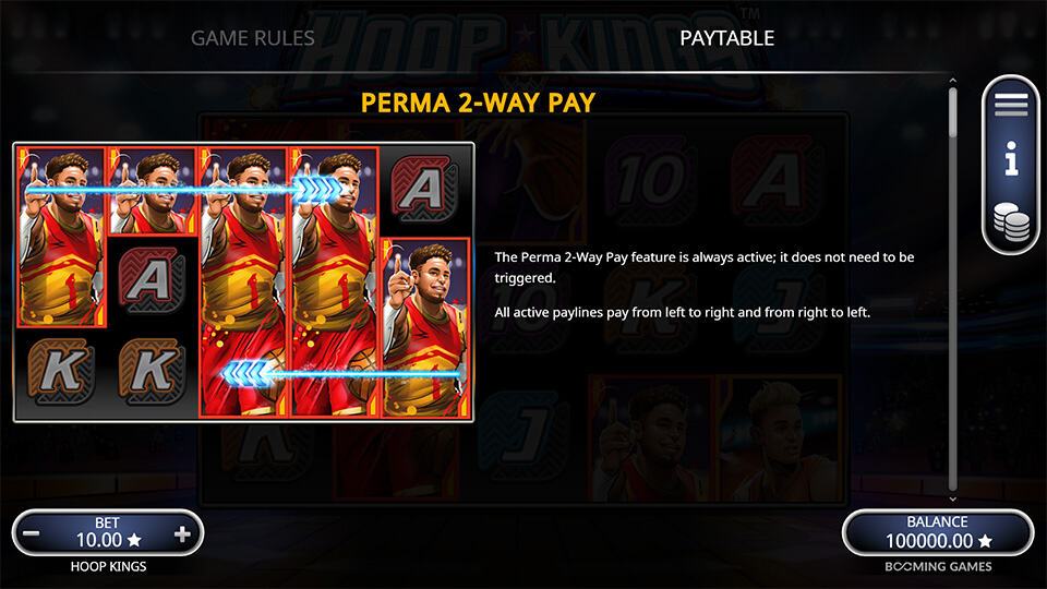 Hoop Kings slot paytable