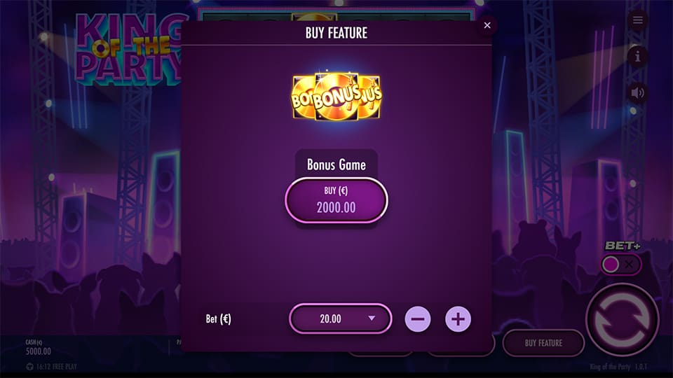 King of the Party slot bonus buy