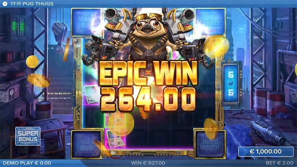 Pug Thugs of Nitropolis slot big win