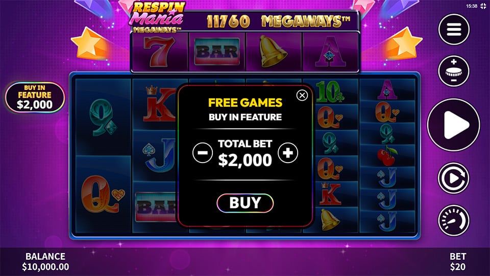 Respin Mania Megaways slot bonus buy