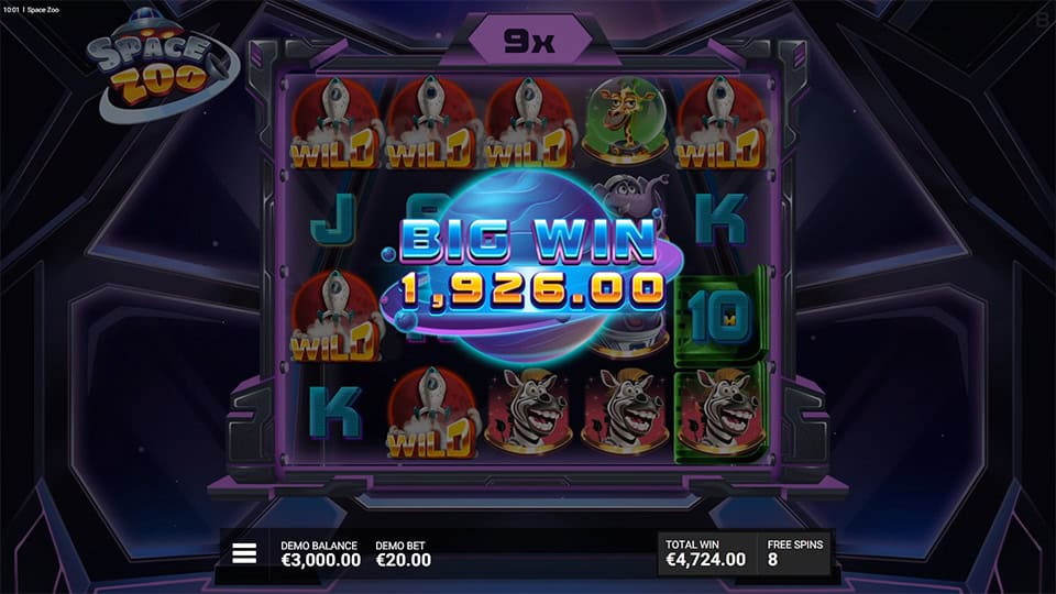 Space Zoo slot big win