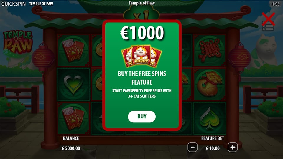 Temple of Paw slot bonus buy