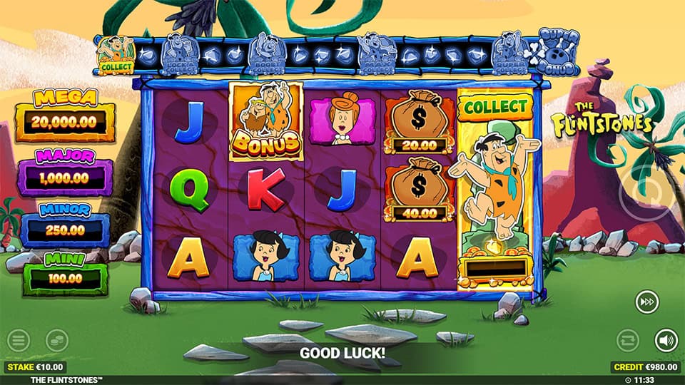 The Flintstones slot feature collect symbol