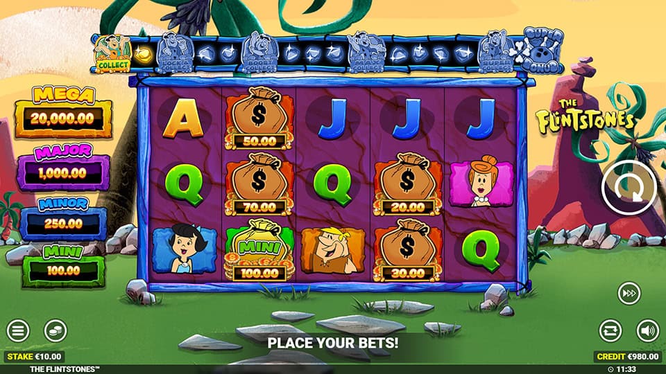 The Flintstones slot feature jackpot