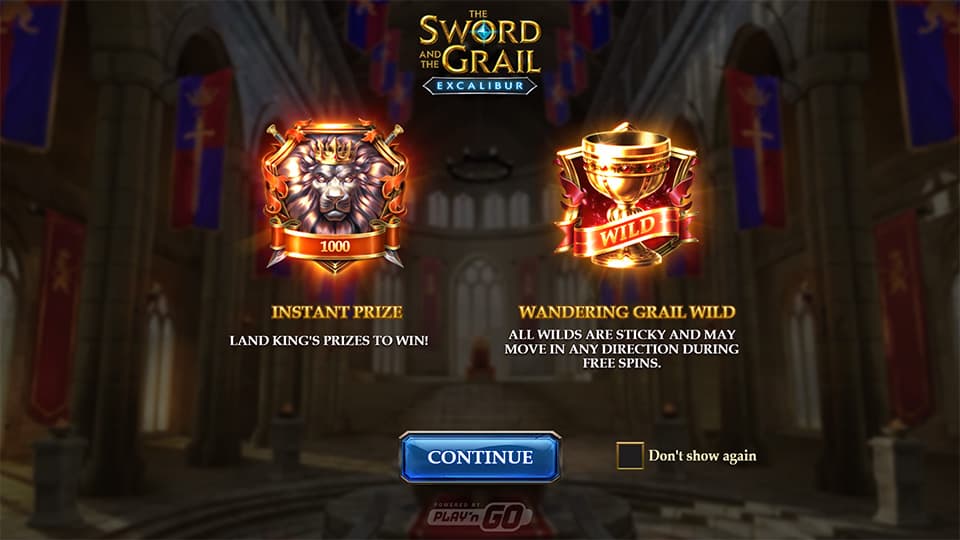 The Sword and the Grail Excalibur slot features