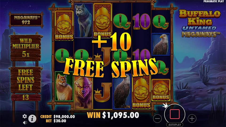 Buffalo King Untamed Megaways slot feature retrigger