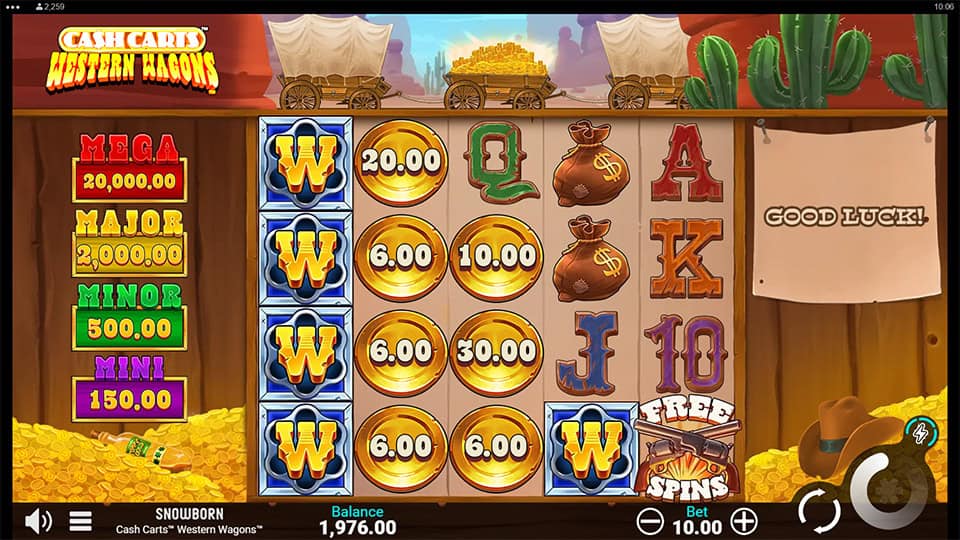 Cash Carts Western Wagons slot feature money symbol