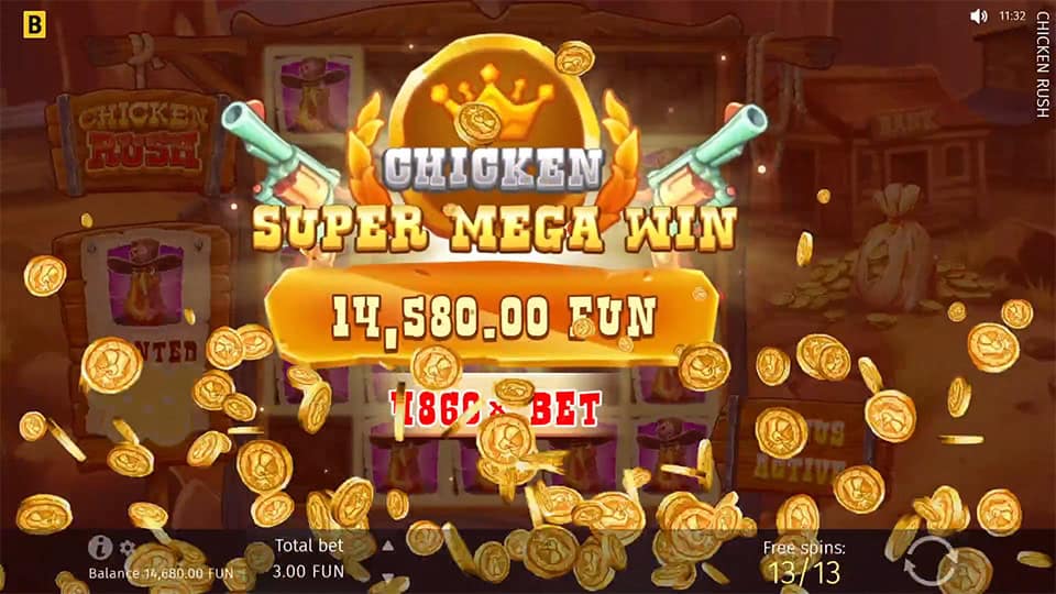 Chicken Rush slot big win