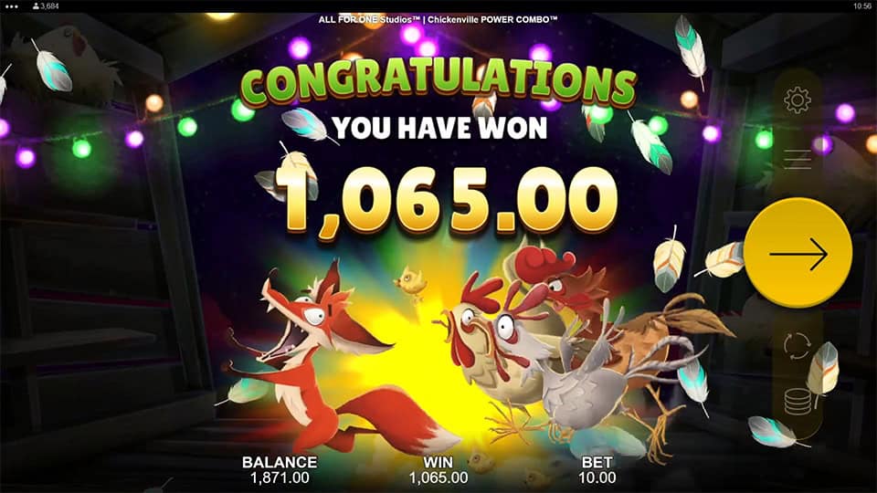 Chickenville Power Combo slot big win