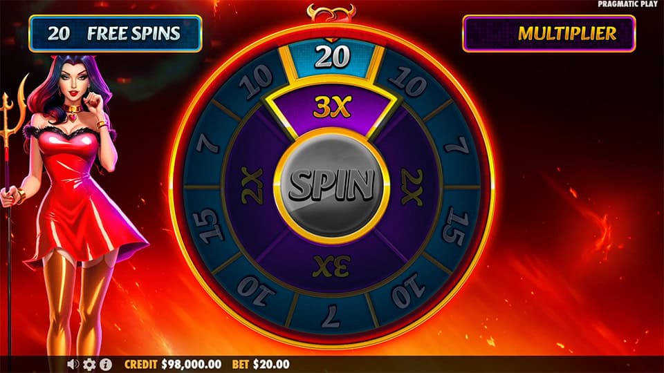 Devilicious slot feature bonus wheel